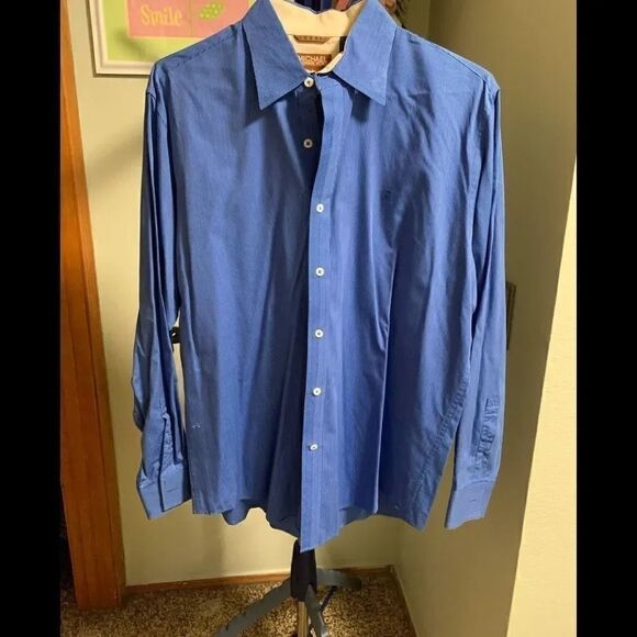 Micheal Kors L/S Blue Shirt M63 - Picture 1 of 3
